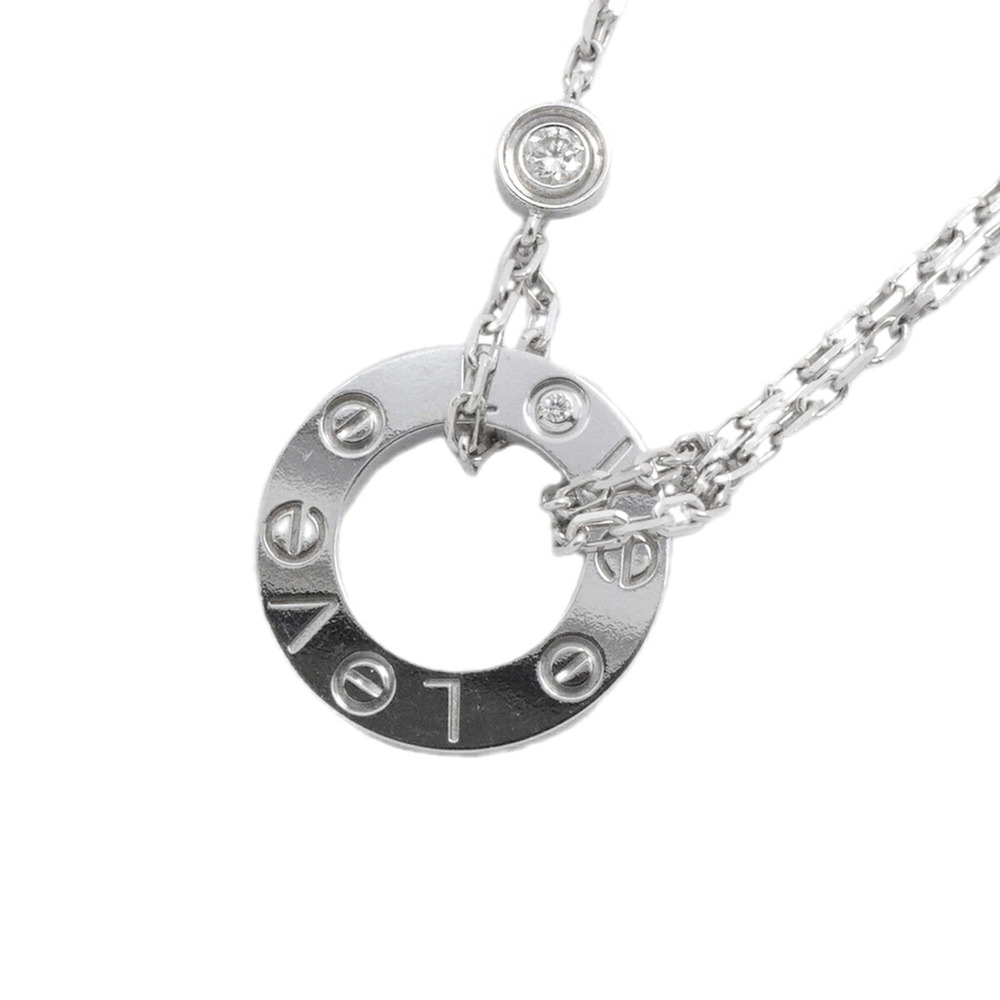 CARTIER 18k Silver Diamond Love Necklace